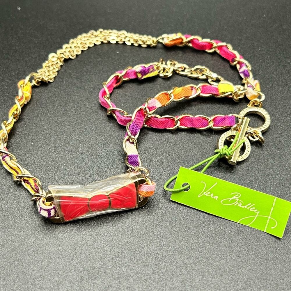 Vera Bradley Wrap Bracelet Clementine gold tone pink orange New with tag! #G012